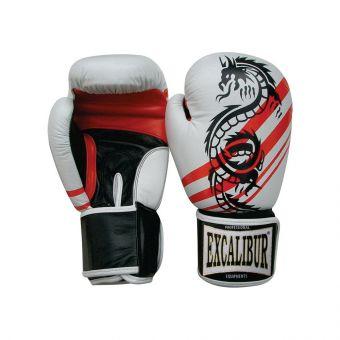 Перчатки боксерские Excalibur 542 Dragon белый/красный