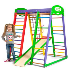 Купить Деревянный детский игровой комплекс для дома «Акварелька мини» SportBaby