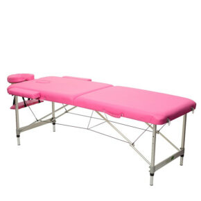 Массажный стол 2-х секционный (алюмин. рама) розовый HY-2010-1.3