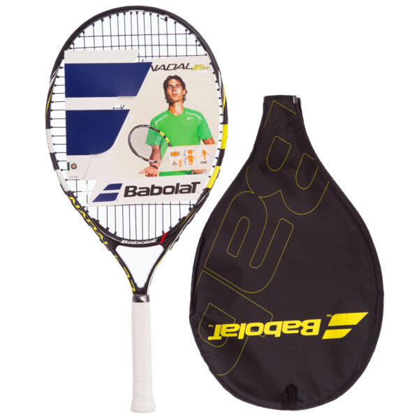 Ракетка для большого тенниса юниорская BABOLAT 140132-142 NADAL JUNIOR 23 черный-желтый