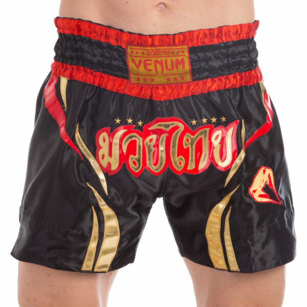 Шорты для тайского бокса и кикбоксинга VNM CHAIYA VL-0218 S-L черный-красный