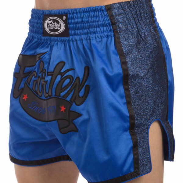 Шорты для тайского бокса и кикбоксинга FAIRTEX BS1702 S-XL синий-черный