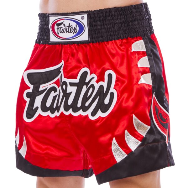 Шорты для тайского бокса и кикбоксинга FAIRTEX BS0611 S-2XL красный-черный